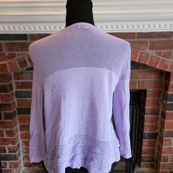 Dana Buchman Lavender Cardigan Size Large. - Picture 2 of 3